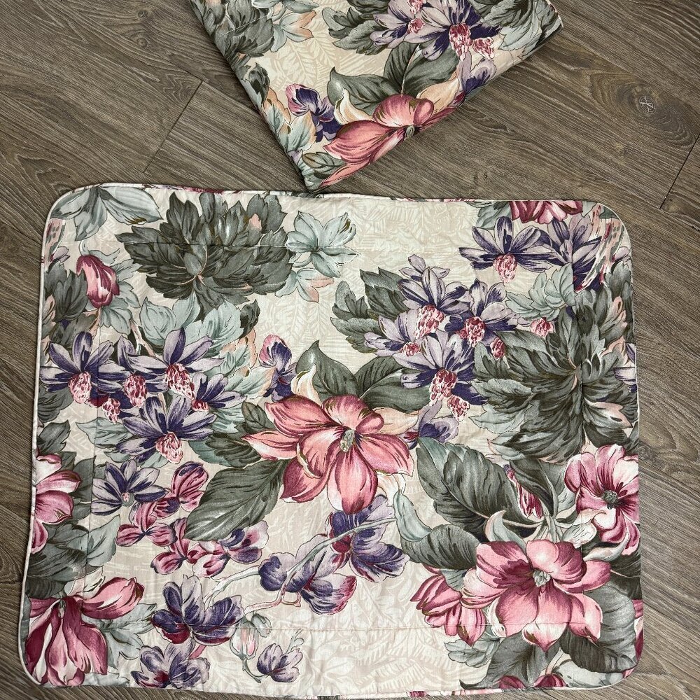 Set 2 Vintage CROSCILL Home Fashion Floral Pillow Cases Standard